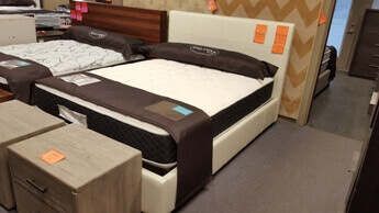 Lucca Bi-Cast White Leather Queen Storage Bed