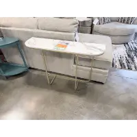 Stanley Ranger White Faux Marble & Gold Console Table