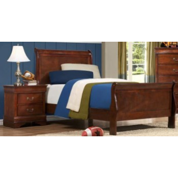 Homelegance Mayville Cherry Finish Twin Sleigh Bed