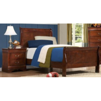 Homelegance Mayville Cherry Finish Twin Sleigh Bed