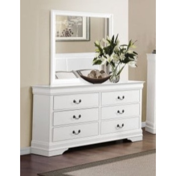 Homelegance Mayville White 6-Drawer Dresser with Mirror