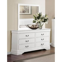 Homelegance Mayville White 6-Drawer Dresser with Mirror