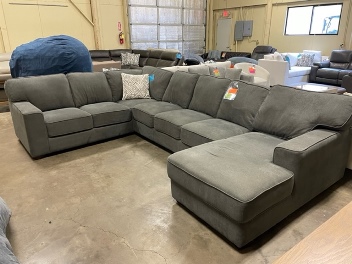 Klaussner McCartney Charcoal Fabric Sectional
