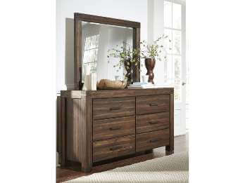 Modus Meadow Brick Brown 6-Drawer Dresser with Mirror