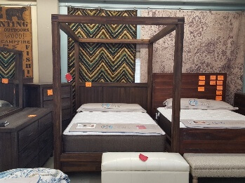 Modus Meadow Brick Brown Hardwood Queen Canopy Bed