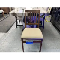 Meco Stakmore Brown Hardwood Folding Chair with Upholstered Seat