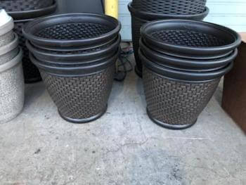Medium Dark Brown Plastic Outdoor Planter