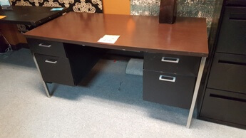 Black Metal Desk 60x30 (blemish)