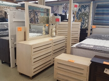 Modus Milan White Silk Dresser with Mirror