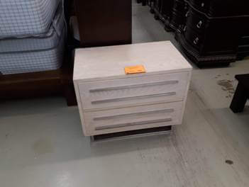 Modus Milan White Silk Nightstand