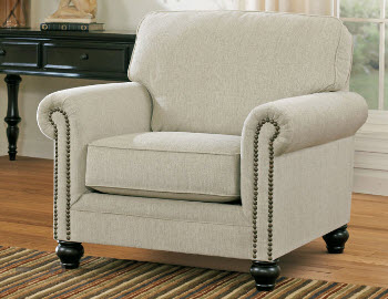Ashley Milari Beige Accent Chair with Nailhead Trim