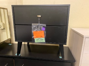 Milo Black 2-Drawer Nightstand