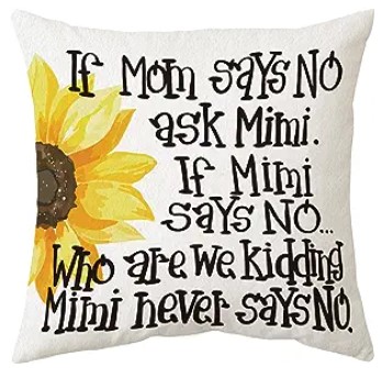 MIMI NEVER SAYS NO Fabric Throw Pillow