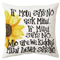MIMI NEVER SAYS NO Fabric Throw Pillow