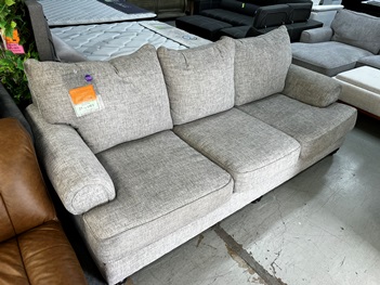 Ashley Morren Beige Tweed Sofa with Rolled Arms