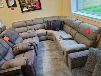 Coaster Morton Grey Microsuede Reclining Sectional