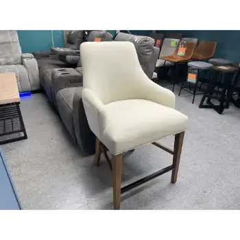 Nelin Ivory Fabric Barstool