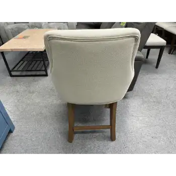 Nelin Ivory Fabric Barstool