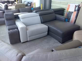 Jason Furniture Nevio White Leather One-Arm Power Recliner
