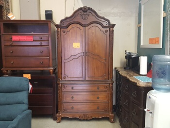 Homelegance Gorgeous Cherry Finish Armoire with Carved Accents