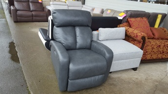 Jason Furniture Dark Grey Leather Chair (does not recline)
