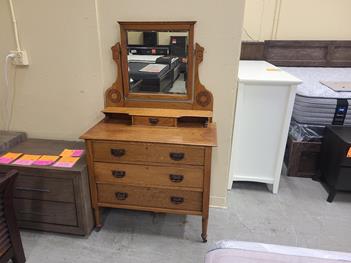 Vintage Oak Dresser with Mirror