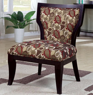 Coaster Upholstered Accent Chair in Oblong Pattern with Hardwood Frame