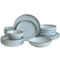 O+B Options Blue 16-Piece Dinnerware Set (service for 4)