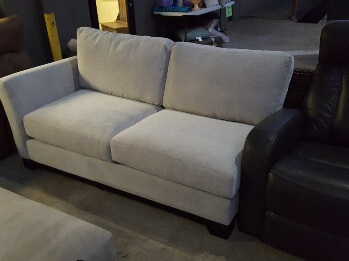 Jonathan Louis Merit Dove Fabric One-Arm Loveseat with Flaired Arm