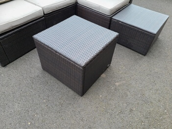 Outdoor Dark Brown PVC Wicker Square Coffee Table