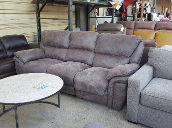 Charcoal Microsuede Reclining Sofa (only 1 end reclines - blemish)