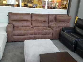 Manwah Vacaro Mocha 4-Piece Power Reclining One-Arm Sofa