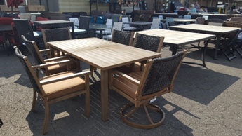 Cambridge Brown 7-Piece Wicker Outdoor Dining Set with Muted Terracotta Cushions