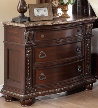 Homelegance Palace Nightstand with Marble Top