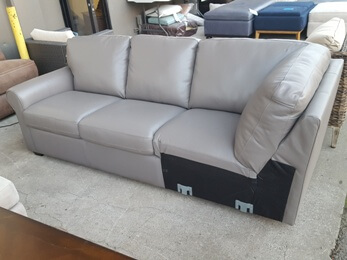 Palliser Valencia Alloy Grey 3-Seat Squared Corner Sofa