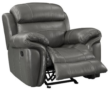 New Classic Paloma Grey Leather Glider Recliner