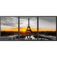 Eiffel Tower Sunrise Wall Art (set of 3) 16 x 36