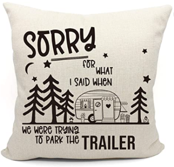 SORRY FOR PARKING THE TRAILER Fabric Throw Pillow