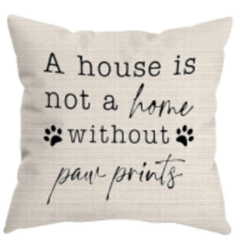 PAW PRINTS Fabric Throw Pillow