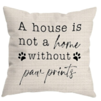 PAW PRINTS Fabric Throw Pillow