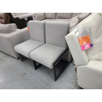 Emila Ash Fabric Side Chair with Gunmetal Base