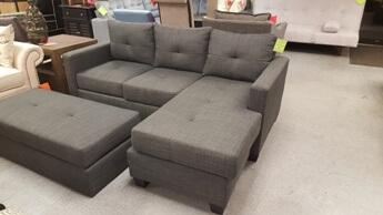 Homelegance Phelps Charcoal Sofa with Reversible Chaise
