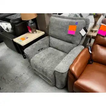 Oakleigh Brent Slate Fabric Dual Power Recliner with Zero Gravity