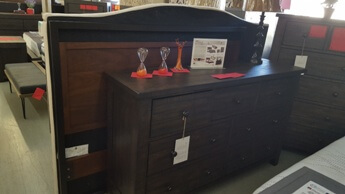 Modus Prague Queen Headboard with Metal Accents (blemish)