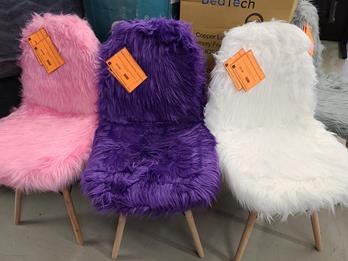 Purple Fur Upholstered Kids Chair