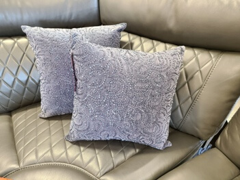 Rizzy Steel Blue Throw Pillows with Sparkly Accents (set of 2)
