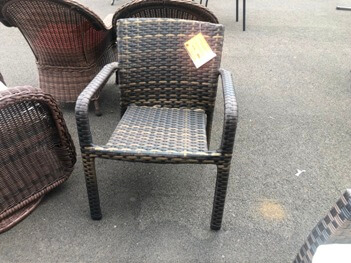 Dark Brown PVC Wicker Arm Chair