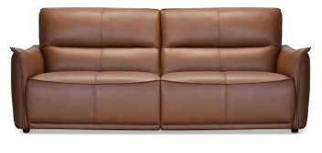 Violino Rangers Russet Brown Leather Dual Power Reclining Sofa