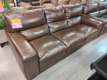 Jason Furniture Rawlins Dark Brown Leather Sofa