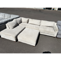 Synergy Raylin 2-Piece Beige Fabric Sectional with Left-Hand Chaise & Ottoman (blemished)